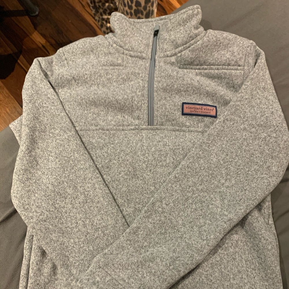 Kids Vineyard Vine Grey Quarter zip medium